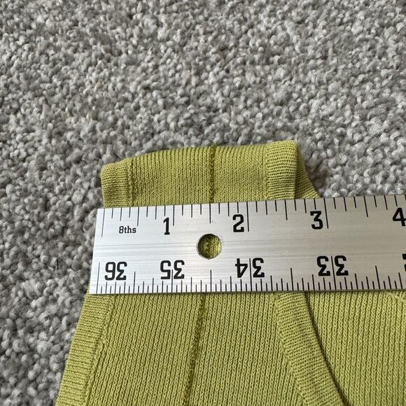 Finity Sweater Womens Large Green Grid Knit Tank Glitter Librariancore Stretch - Picture 4 of 7